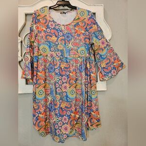 Colorful Paisley Tunic Dress (Z31)